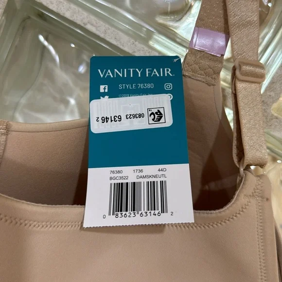 NWT Vanity Fair beauty back 44 Dsmoothing underwire bra - Picture 6 of 6